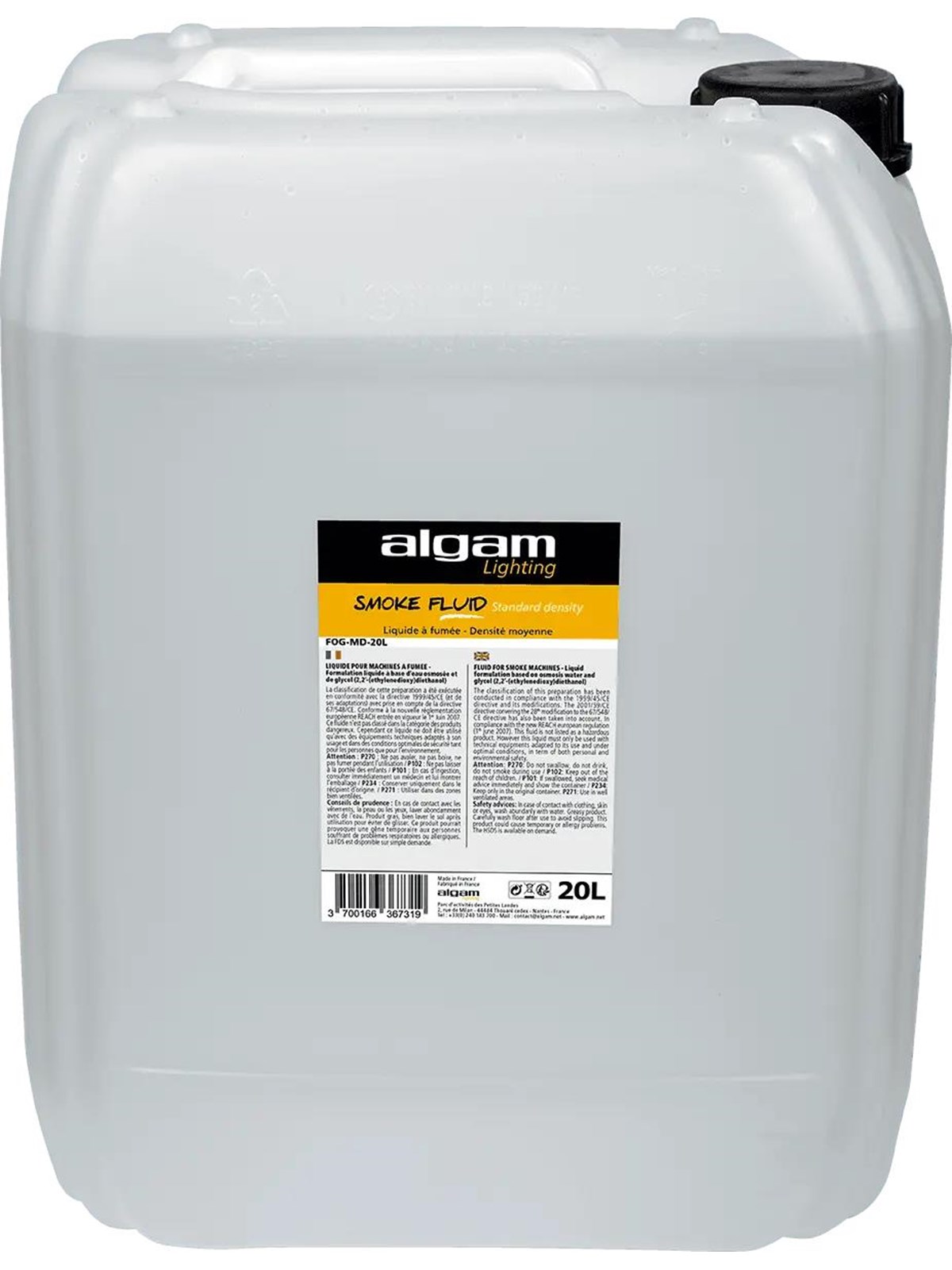 Algam Lighting 20 Liter Nebelfluid - Mittlere Dichte - Musikinstrumente DJ Ausstattung - Lsf Fog-md-20l