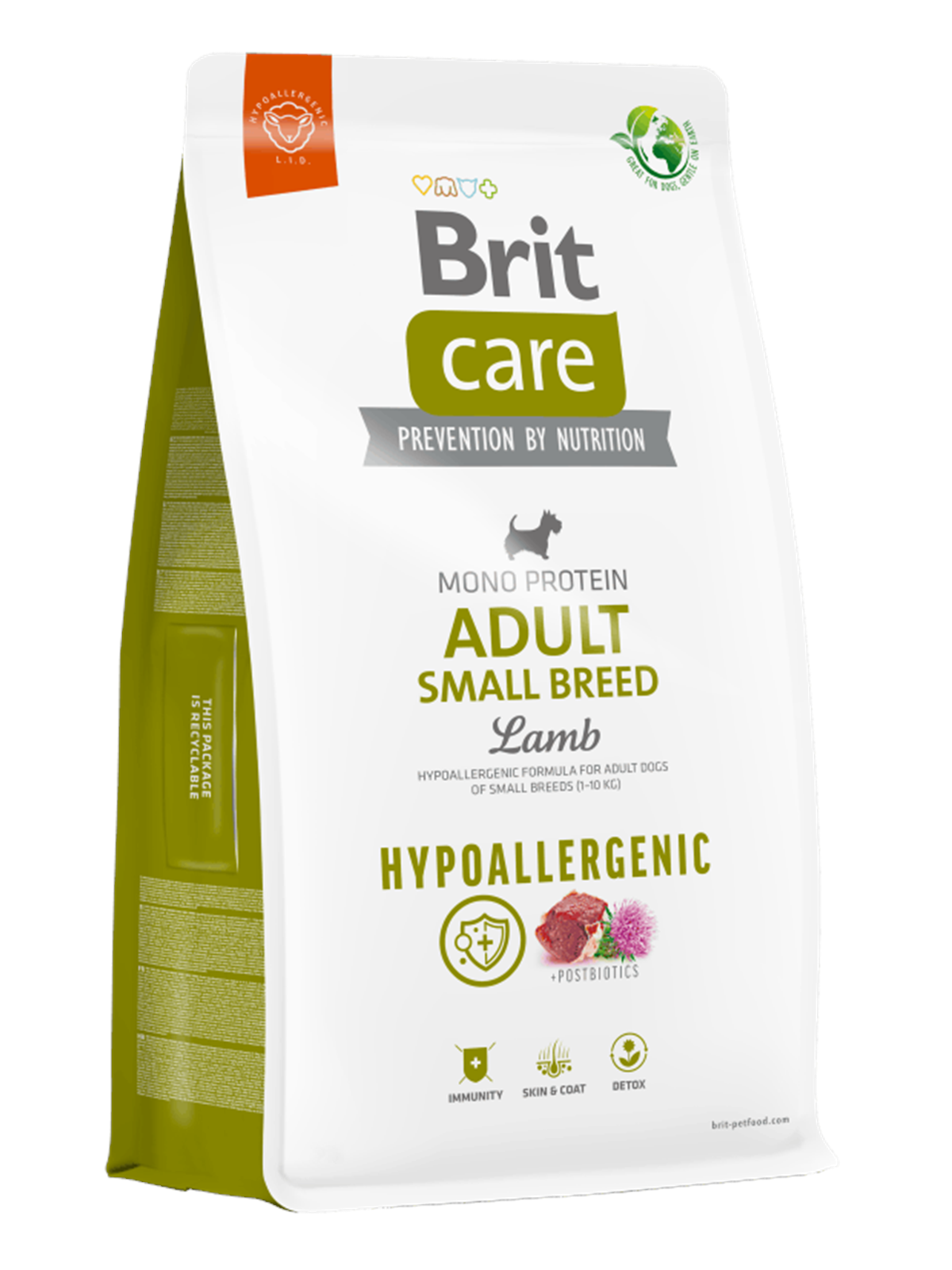 Brit Care Dog Hypoallergenic Adult Small Breed Lamb 7kg - Hunde - 8595602566150