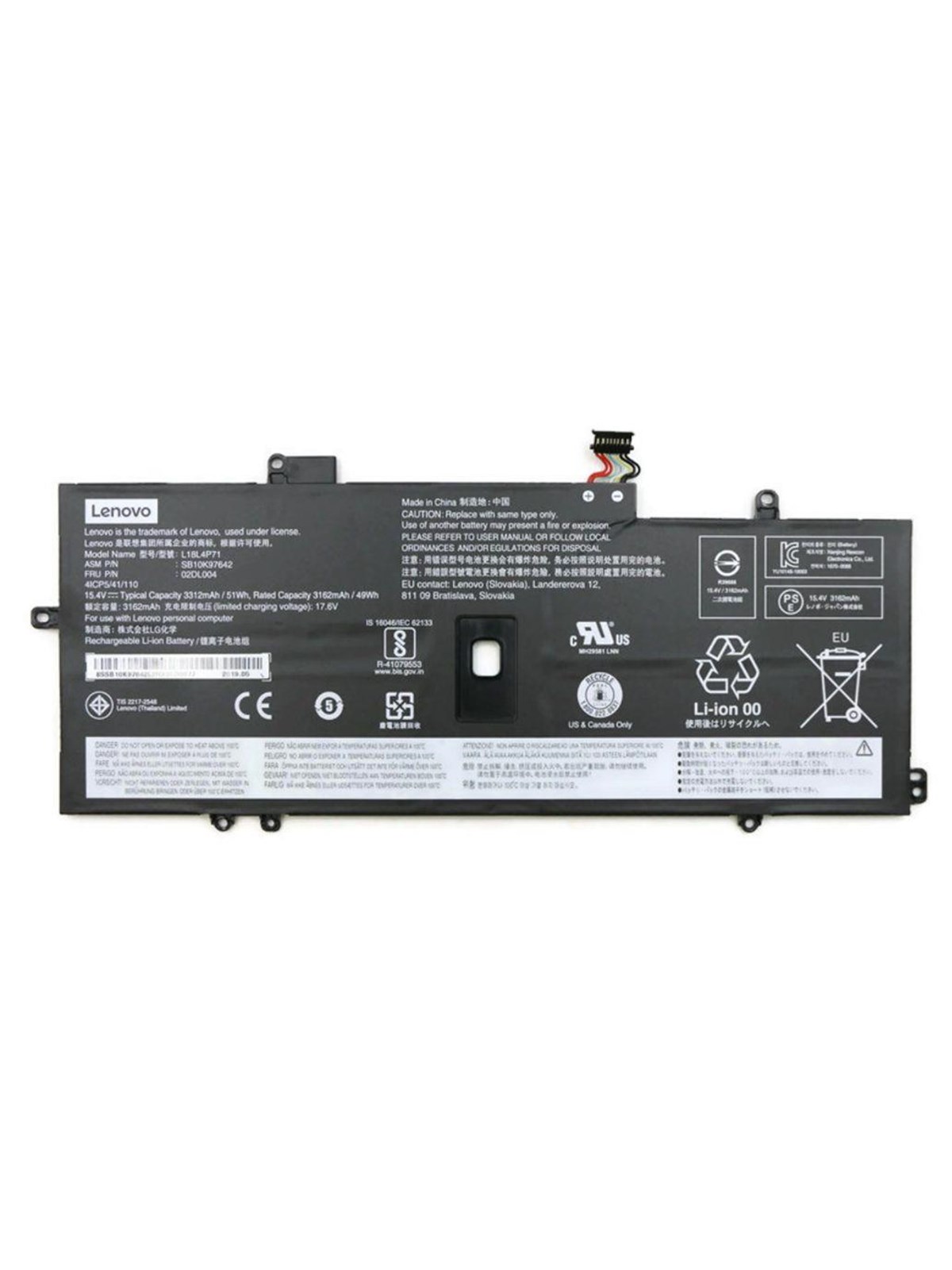 Lenovo LG Chem - Laptop Battery - Li-ion - 51 Wh - Laptop Batterie - 5b10w51833