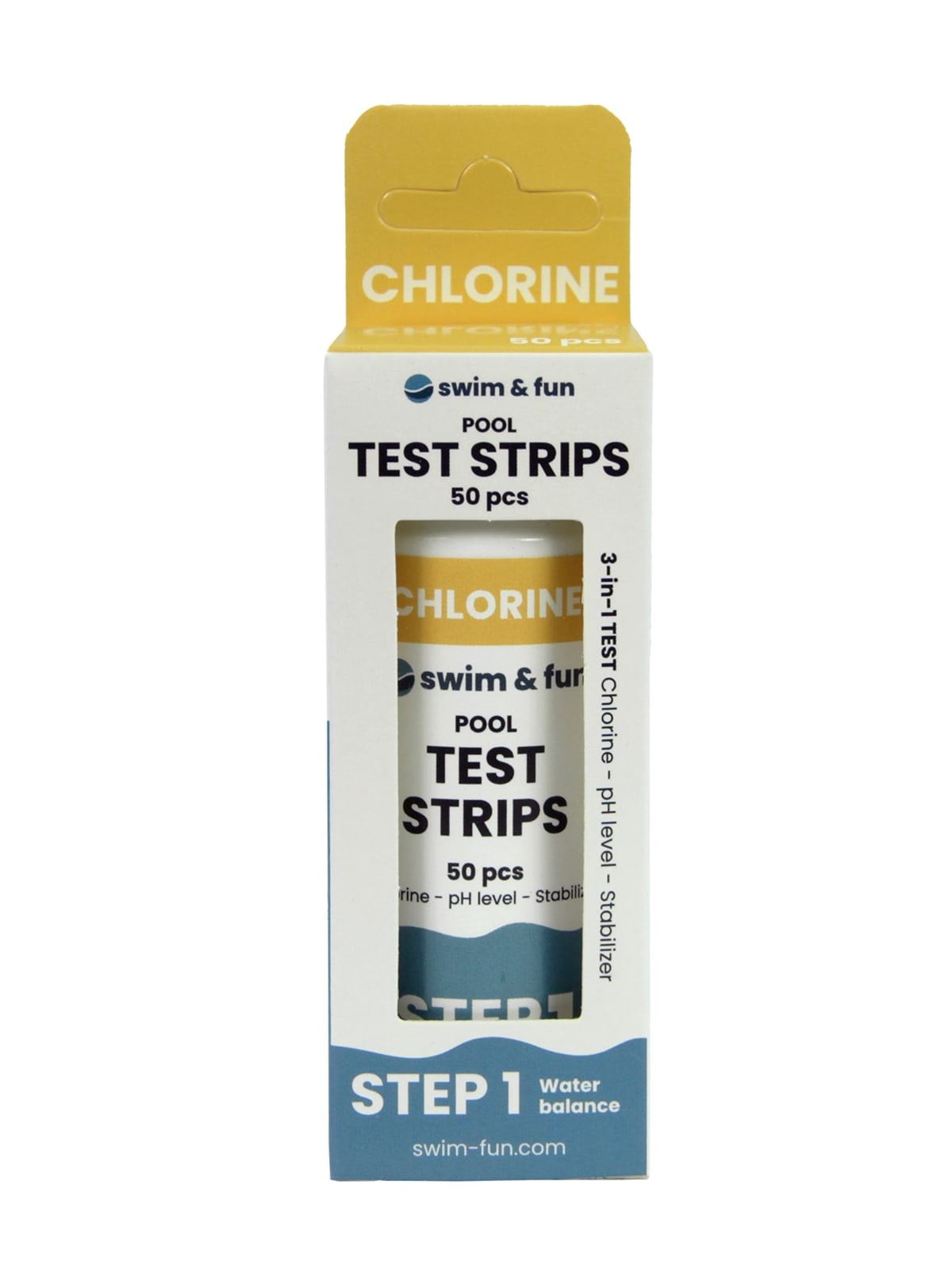 Swim & Fun Test Strips Chlorine/pH/Stabilizer 50 pcs