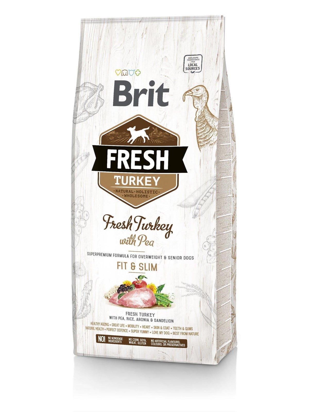 Brit Fresh Turkey & Pea Fit & Slim - Dry dog food Turkey with pea - 12 kg