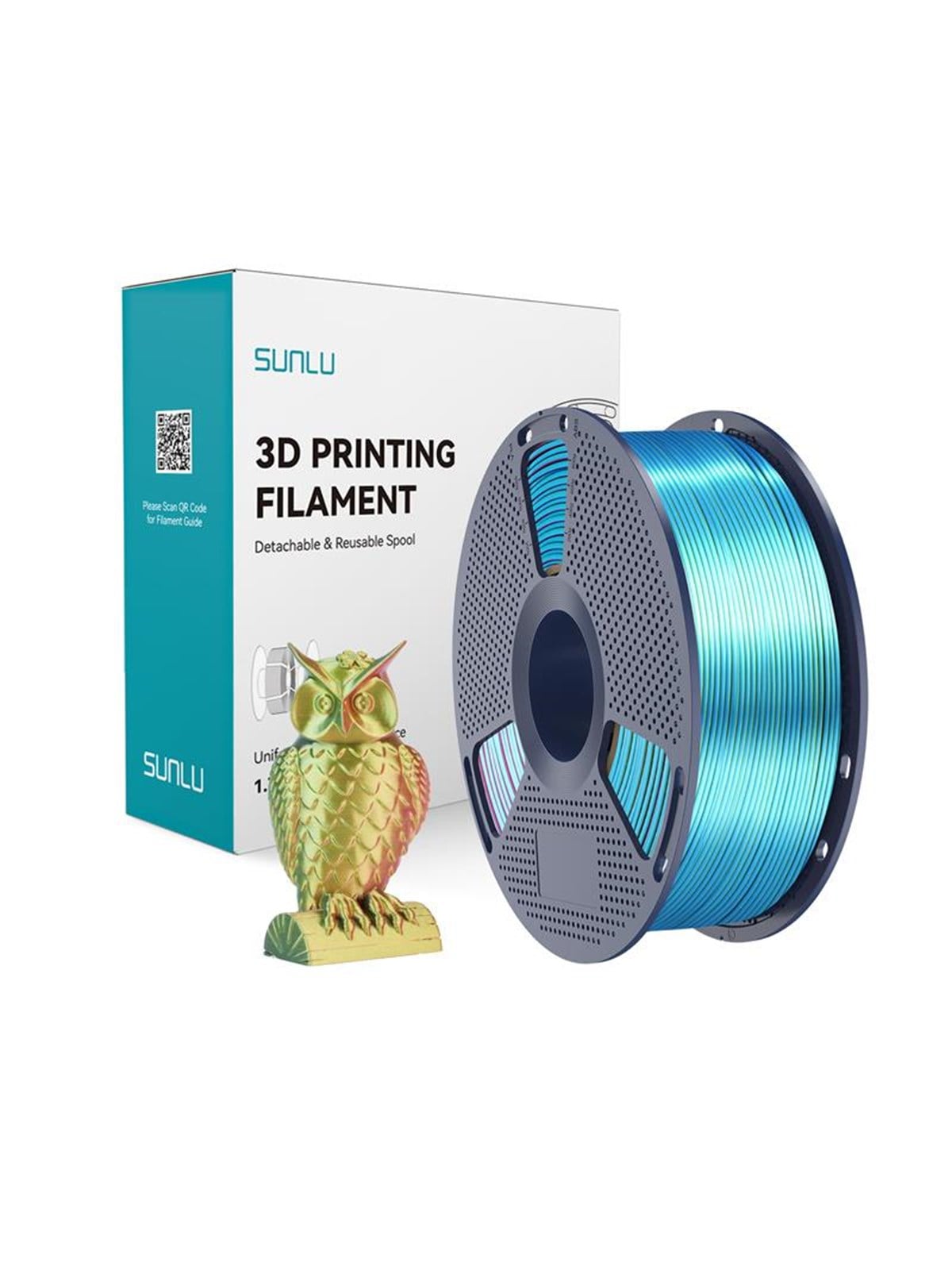 Sunlu PLA+ Silk Tri-Color Filament (red yellow a Image