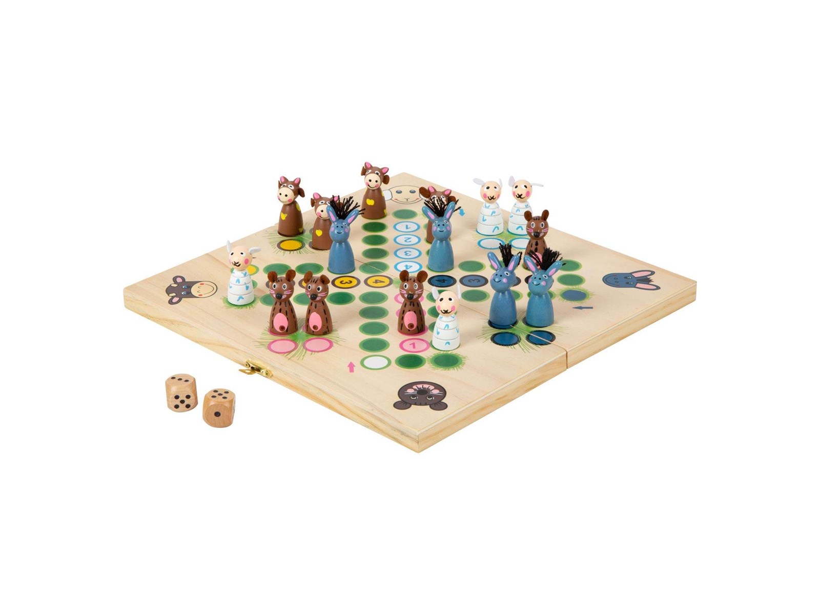 Small foot Ludo in legno per giocatori, gioco di società per