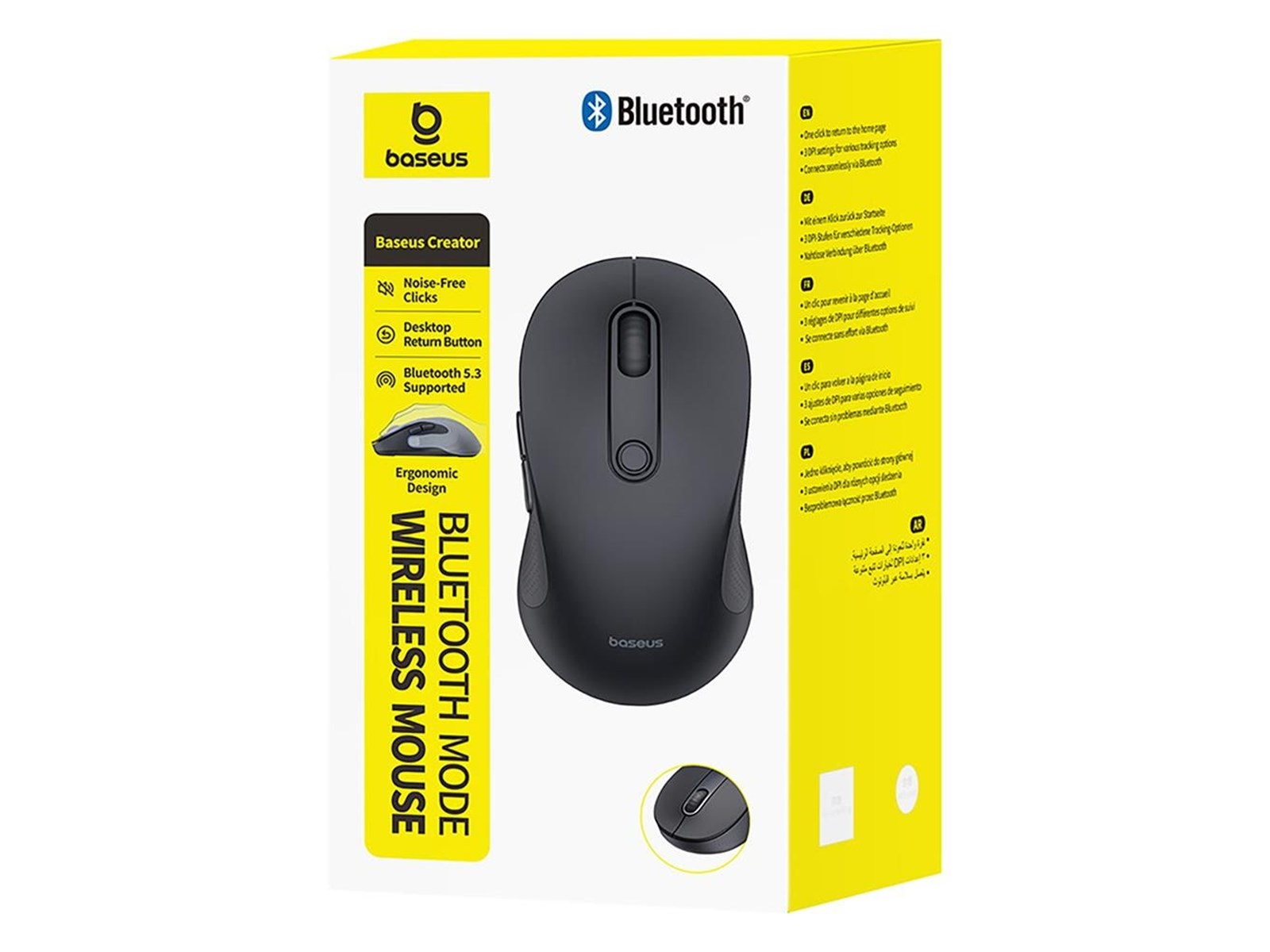 Baseus F02 Wireless Ergonomic Bluetooth Mouse - Black - (Schwarz)