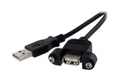 USB Kabel - StarTech.com 1 ft Panel Befestigungskit USB Kabel A zu A - F/M - USB Verlängerungskabel - USBPNLAFAM1