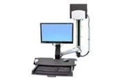Monitorhalterung - Ergotron StyleView Sit-Stand Combo System mit Worksurface und Medium Silver CPU Halter - 45-270-026