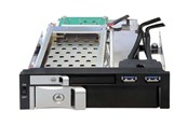 Festplatten Zubehör - DeLOCK 5.25 Mobile Rack für 1 x 2.5 + 1 x 3.5 SATA Festplatten-Füllplatte + 2 x USB 3.0 Ports - 47209