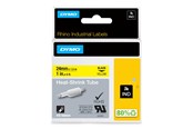 Papier, Fotopapier und Etiketten - DYMO Rhino Industrie Schrumpfschlauch-Kabeletiketten | 24 mm, 1,5 m | Schwarz auf gelb - 1805444