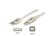 USB Kabel - Pro USB-A <-> USB-B 2.0 - 1m - Transparent - 4040849686061