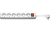 Stromkabel (Extern) - Pro Strom Sockel x6 - Weiß - Switch - 1.5m - 4040849512889