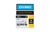 Papier, Fotopapier und Etiketten - DYMO Rhino-Industrie-Vinyletiketten | 12 mm x 5,5 m | weiß auf schwarz | selbstklebendes Schriftband - 1805435