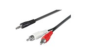 Audio Kabel - Pro MiniJack - 2xRCA - Schwarz - 1.5m - 4040849500183