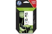 Druckerzubehör - Tinte & Toner - HP 62 / N9J71AE 2-Pack (Cyan Magenta Yellow) Pigmwnted Black Ink - N9J71AE