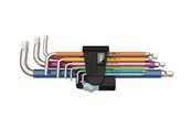 Handwerkzeuge - Wera 3950 SPKL/9 SM Winkelschlüsselsatz Multicolour, metrisch, Edelstahl, 9-teilig - 05022669001
