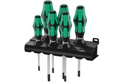 Handwerkzeuge  - Wera 367/6 Schraubendrehersatz Kraftform Plus TORX® + Rack, 6-teilig - 05028062001