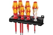 Handwerkzeuge  - Wera 160 i/7 Rack Schraubendrehersatz Kraftform Plus Serie 100 + Spannungsprüfer + Rack, 7-teilig - 05006147001