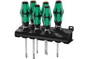 Handwerkzeuge  - Wera 335/350/355/6 Schraubendrehersatz Kraftform Plus Lasertip + Rack, 6-teilig - 05105622001