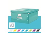 Archivierung und Aufbewahrung - Leitz Click & Store WOW Aufbewahrungs- und Transportbox Groß (Für A3) Eisblau - 60450051