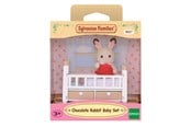 Puppen & Zubehör - Sylvanian Families Chocolate Rabbit Baby with Baby Bed - 5017