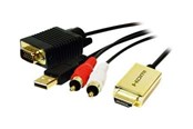 Andere Kabel - LogiLink HDMI TIL VGA MED AUDIO KABEL 2M SORT - CV0052