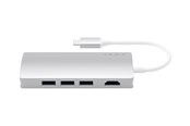 Dockingstationen - Satechi Aluminum Multi-Port Adapter V2 - USB-C/Thunderbolt3 - 3-Port USB-A - 1GbE - ST-TCMA2S