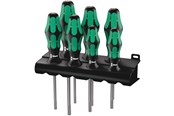 Handwerkzeuge  - Wera 367/7 TORX® HF Kraftform Plus Schraubendrehersatz mit Haltefunktion + Rack, 7-teilig - 5223161001