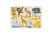 Holzspielzeug - Goki Wooden Bubble Puzzle wild animals 9dlg. - 57829