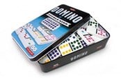 Brettspiele - Tactic D9 domino in tin with window multi (ENG/PL/F) - 53914