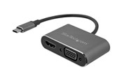 Display Kabel - StarTech.com USB C to VGA and HDMI Adapter - Aluminum - USB-C Multiport - external video adapter - IT6222 - space grey - CDP2HDVGA