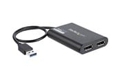 Display Kabel - StarTech.com USB to Dual DisplayPort Adapter - 4K 60Hz - USB 3.0 (5Gbps) - external video adapter - DisplayLink DL-6950 - black - USB32DP24K60