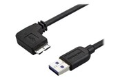 USB Kabel - StarTech.com Slim Left-Angle Micro USB 3.0 Cable - M/M - USB 3.1 Gen 1 - USB cable - 50 cm - USB3AU50CMLS