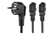 Stromkabel (Intern) - StarTech.com C13 Power Cord - Schuko to 2x C13 - Y Splitter Power Cable - power cable - 2 m - PXT101YEU2M