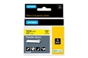 Papier, Fotopapier und Etiketten - DYMO Rhino Industrie Nylonetiketten | flexibel | 12 mm x 3,5 m | schwarz auf gelbe - 18490
