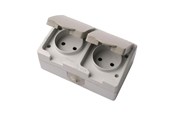 Schaltereinheiten - Elworks Switch double ip54 horizontal grey - 9-814-0