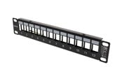 Netzwerkzubehör - Deltaco 10" Keystone patch panel 12 ports 1U metal black - 10-PATCH18