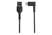Display Kabel - StarTech.com 2m 6.6ft Angled Lightning to USB Cable - MFI Certified - Black - Lightning cable - Lightning / USB - 2 m - RUSBLTMM2MBR