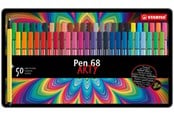 Utensilien zum Schreiben und Zeichnen - STABILO Premium-Filzstift -  Pen 68 - 50er Metalletui - mit 46 verschiedenen Farben - 6850-6