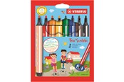 Utensilien zum Schreiben und Zeichnen - STABILO Gefederter Dreikant-Filzstift -  Trio Scribbi - 8er Pack - mit 8 verschiedenen Farben - 368/8-01