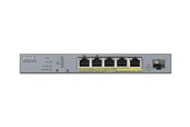 Switches - ZyXEL GS1350-6HP 5-port GbE Smart Managed PoE+ (60W) Switch with GbE Uplink - GS1350-6HP-EU0101F