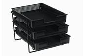 Schreibtischzubehör - Bantex  Orth Reflex Stand With 3 A4 Letter Trays Black - 100400366