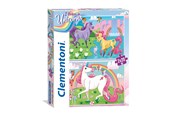 Puzzle - Clementoni 2x20 pcs. Puzzles Kids SuperColors Unicorn Boden - 24754