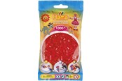 Kreativ-Spiele - Hama Beads - Red transparent 1000 pcs - 207-13