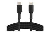 Display Kabel - Belkin BoostCharge USB-C to Lightning Cable - Braided - 2m - Black - CAA004BT2MBK