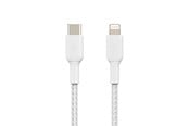 Display Kabel - Belkin BoostCharge USB-C to Lightning Cable - Braided - 2m - White - CAA004bt2MWH