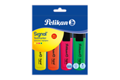 Utensilien zum Schreiben und Zeichnen - Pelikan Textmarker Signal sortiert, nachfüllbar, 4 Stück im Polybag sortiert - 100401630