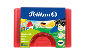 Hobby-Zubehör - Pelikan Wachsmalstift 665/8, rund, 8 Farben, Box mit 8 Stück + 1 Schaber - 100401613