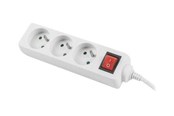 Stromkabel (Extern) - Lanberg PS1-03E-0300-W - power strip - 2500 Watt - PS1-03E-0300-W