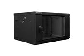 Rack-Gehäuse - Lanberg WF02-6606-10B Rack Cabinet 19" Double Section Wall Mount 6U 600x600mm (Flat Pack)) Black - WF02-6606-10B