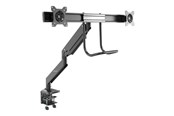 Monitorhalterung - StarTech.com Desk Mount Dual Monitor Arm - Ergonomic VESA Mount 32" (17.6lb) Displays - Crossbar Handle for Full Motion - C-Clamp/Grommet - desk mount (adjustable arm) - ARMSLMBARDUO