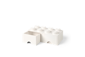 Kinderzimmer - LEGO Schublade 8 Noppen, 2 Schubladen, weiss - 40061735